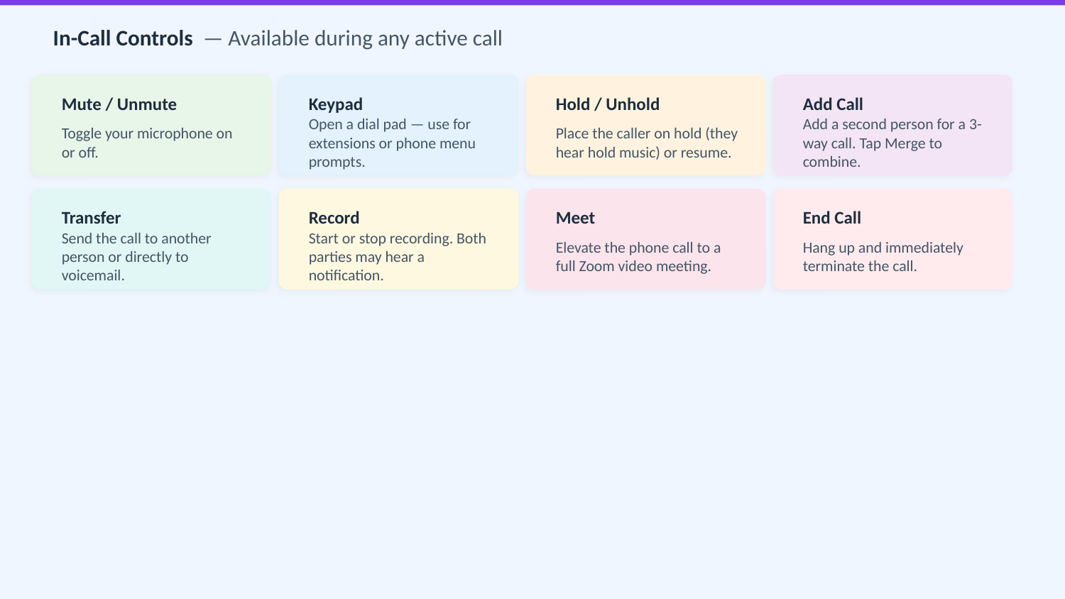 In-call controls detail