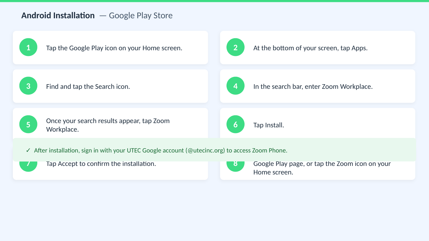 Android installation steps