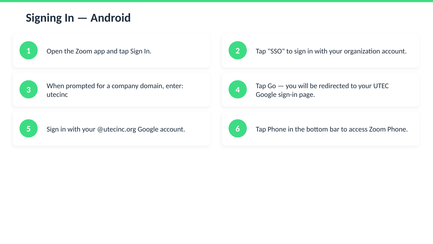 Android sign-in steps